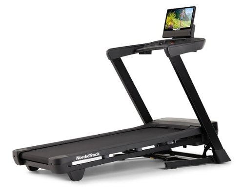 NordicTrack - T Series 16: Folding Treadmill with Incline & Decline, 16" Smart HD Touchscreen, & Powered by iFIT - Black-Front_Standard 