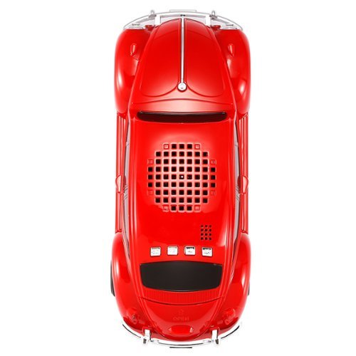 QFX Retro Car Portable Bluetooth Speaker with Bass Radiator and LED Lights - Red SHOP ONLINE