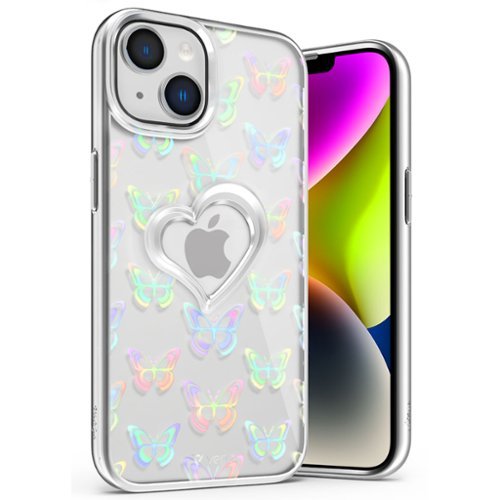 Vena - vLove Glitter Heart Case for Apple iPhone 14 / iPhone 13 - Butterfly - Multicolored-Front_Standard 