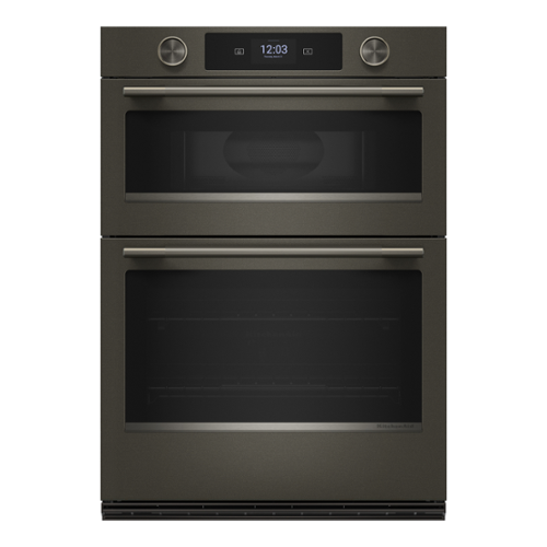 KitchenAid - 30" Smart Built-In Electric Double Wall Combination with Microwave and Assisted Cook Cycles - Black Ore