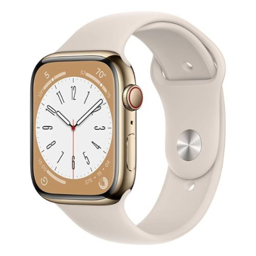 Refurbished Excellent - Apple Watch Series 8 Stainless Steel 41mm A2772 (GPS + Cellular) - Gold - (2022)-Front_Standard 
