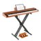 Costway - 88-Key Keyboard Piano Set with Adjustable Stand & 2 Keyboard Mode 2 Speakers - Brown-Front_Standard