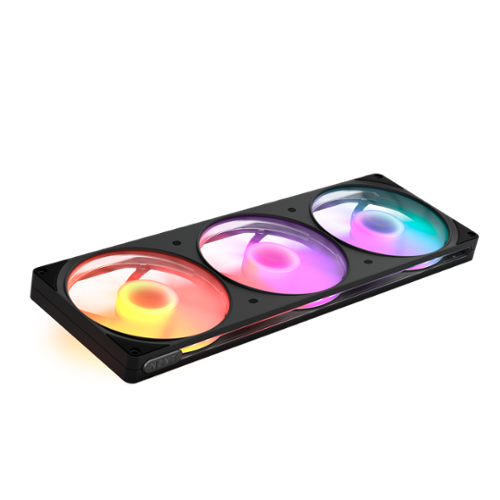 NZXT - F420 RGB Fan - 420mm Single-Frame Case Fan Unit with 3x 140mm PWM RGB Computer Case Fans - Black