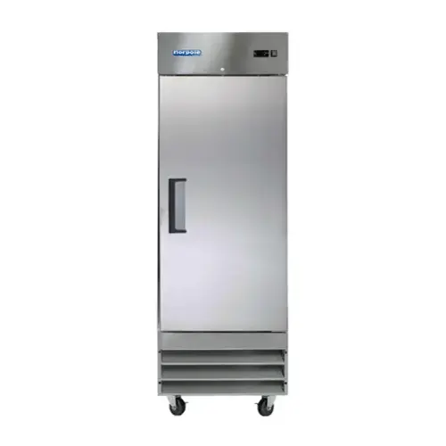 Front. Magic Chef - E-Series 29 in. 23 cu. ft. Frost Free Defrost Single Door Upright Freezer in Stainless Steel - Stainless Steel.