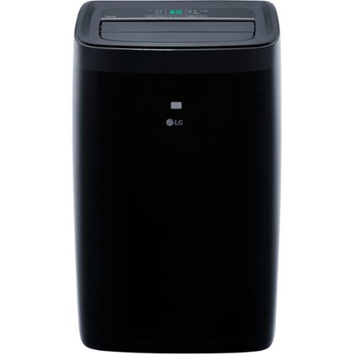 LG - 450 Sq. Ft. Smart Portable Air Conditioner with 12,000 BTU Heater - Black-Front_Standard 
