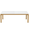 Kadyn - Dining Table, Living Room Table Rectangular, 78 inch Long Kitchen Table for 6-8 People - White & Gold-Front_Standard