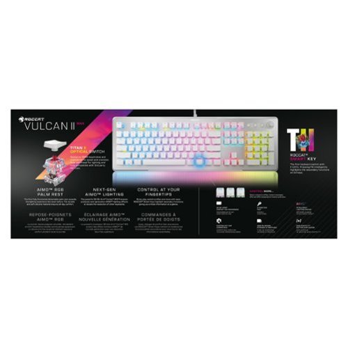 ROCCAT Vulcan II Max Full-size Wired Keyboard with Optical Titan Switch, RGB Lighting, Aluminum Top Plate and Palm Rest - White BUY IN SINGAPORE