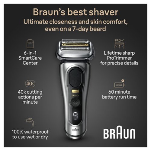 Braun  Series 9 PRO+ Electric Shaver with 6 in 1 SmartCare Center - Silver BUY ONLINE