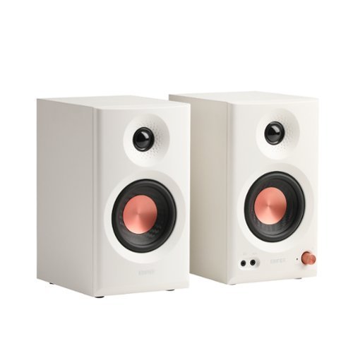 Edifier - MR3 Active Bookshelf Speakers, Computer Speakers - Bluetooth and Optical Input - 2.0 Studio Monitor Speaker (Pair) - White