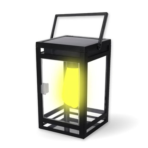 Techko Maid - Solar LED Bulb Outdoor Portable Coach Light Lantern Sconce with Amber or White Light - Black-Front_Standard 