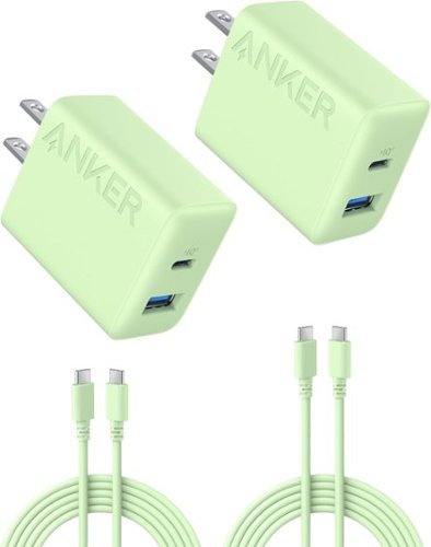 Anker - iPhone 17/16 Charger, 2-Pack 20W Fast USB C Charger Block - Green-Front_Standard 