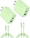 Anker - iPhone 17/16 Charger, 2-Pack 20W Fast USB C Charger Block - Green-Front_Standard