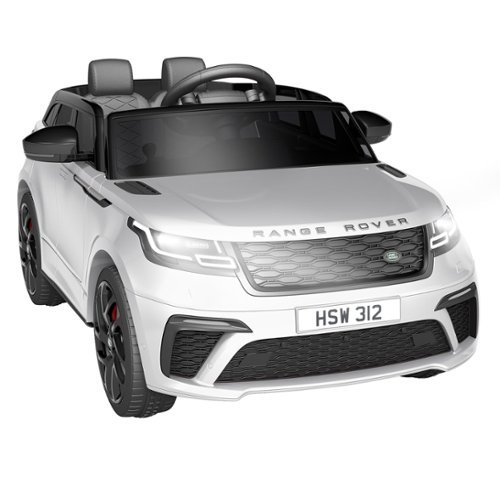 GARVEE - Licensed Land Rover 12V Kids Ride-On Car, 2-Seater Electric Vehicle with Remote Control, Seat Belts & Shock Absorber - White-Front_Standard 