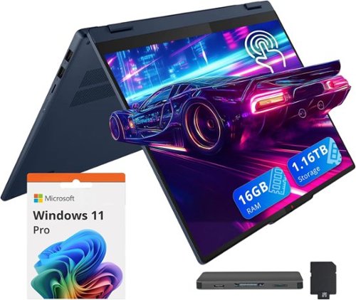 Lenovo - Ideapad 5 16" WUXGA Touch 2-in-1 Laptop,AMD Ryzen AI 5 340,16GB RAM,1TB SSD+160GB Dock Station,Win 11 Pro - Blue-Front_Standard 
