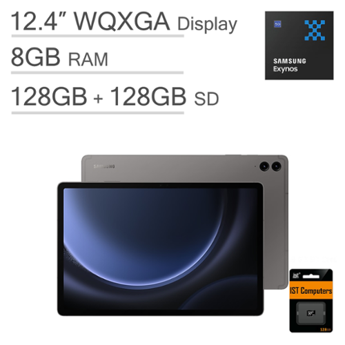 Galaxy Tab S9 FE+ - 12.4" 256GB(128+128 SD Card) - Wi-Fi - Samsung octa-core processor - with S-pen - Gray-Front_Standard 