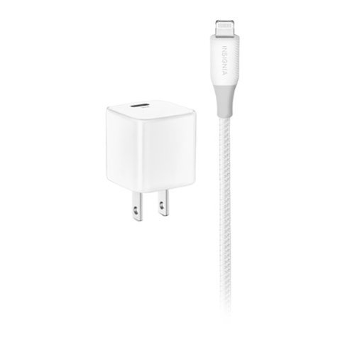 Insignia™ - 20 W USB-C Wall Charger with 6' Lightning Cable - White-Front_Standard 
