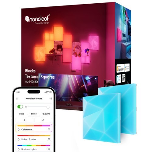 Nanoleaf - Blocks Textured Squares Add-On - Smart LED Wall Light Panels (2pk) - Multicolor-Front_Standard 