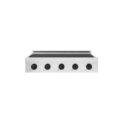 Front. ZLINE - Autograph 36 in. Paramount Built-in Induction Rangetop with 5 Elements in Stainless Steel and Matte Black Accents - Stainless Steel.