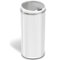 iTouchless - 13 Gallon Touchless Sensor Trash Can with AbsorbX Odor Control System, White Stainless Steel Round Shape Kitchen Bin - Pearl White-Angle_Standard