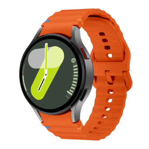 Stock Preferred - Sport Silicone Watch Band for Samsung Galaxy Watch 7/6/5/4 FE for 40mm & 44mm - Orange-Front_Standard 