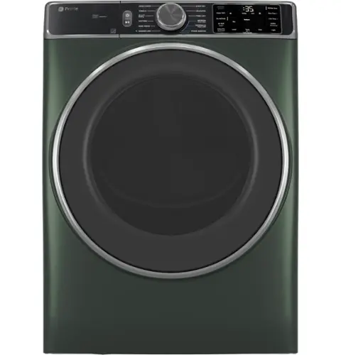 Front. GE Profile - 7.8 Cu. Ft. Stackable Smart Gas Dryer with Steam and Sanitize Cycle - Jade Green.