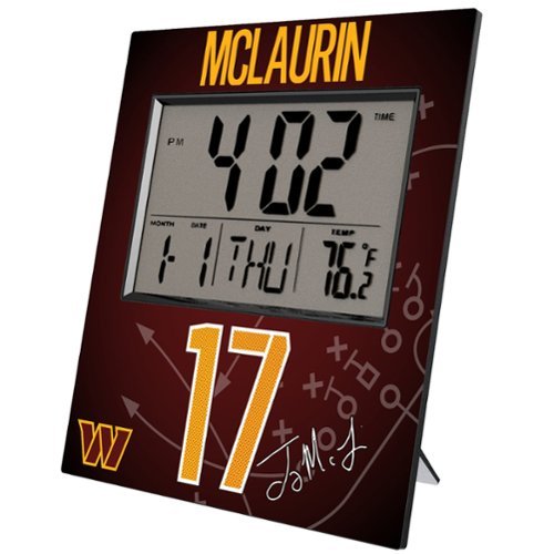 Keyscaper - Terry McLaurin Washington Commanders Digital Desk & Wall Clock - Multicolor-Front_Standard 