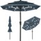 Best Choice Products - 10ft 3-Tier Solar Patio Umbrella w/ 24 LED Lights, Tilt Adjustment, Easy Crank - Slate Blue-Front_Standard