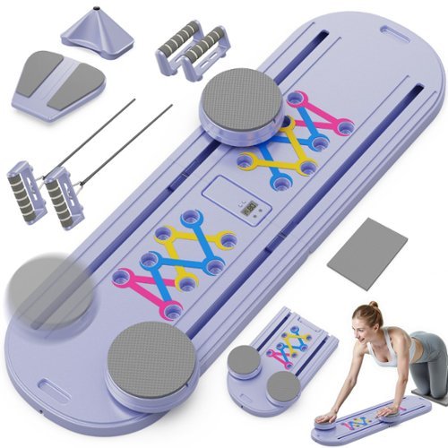 FED Fitness - 2025 Updated Pilates Board, Portable Pilates Reformer Machine for Home Workout, Easy-to-Use Pilates Sliding Board - Purple-Front_Standard 