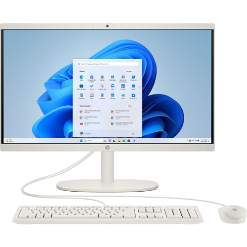 HP - 21.5" FHD All-in-One Desktop,Intel N100,8GB RAM,128GB UFS,Intel UHD Graphics,Win 11 Pro - White-Front_Standard 