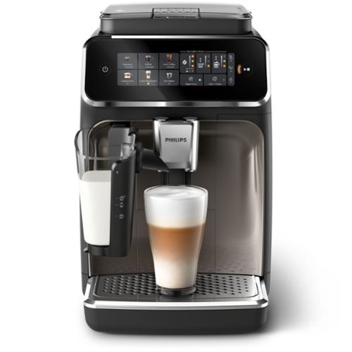  Philips - 3300 Fully Automatic Espresso and Coffee Machine with LatteGo Milk Frother, Black and Chrome - Black/Silver