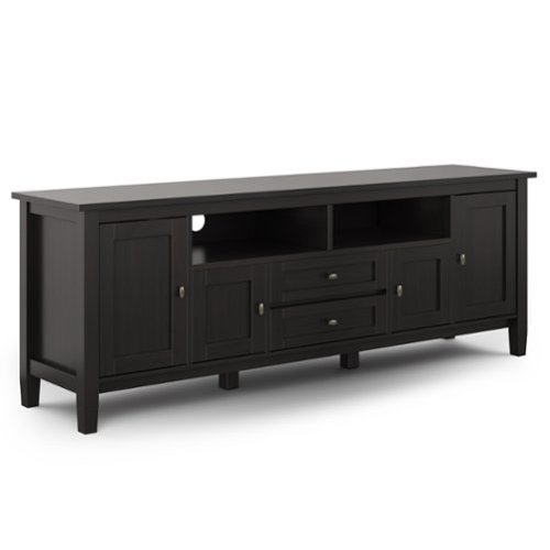Simpli Home - Warm Shaker SOLID WOOD 72 inch TV Media Stand For TVs up to 80 inches - Hickory Brown-Front_Standard 