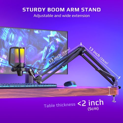 FIFINE Gaming Microphone and Stand Bundle - USB Cardioid Condenser with RGB WORLDWIDE DELIVERY