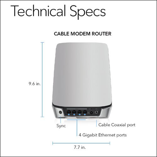 NETGEAR Orbi AX4200 Tri-Band Mesh WiFi 6 Wireless-AX Router with 32 x 8 DOCSIS 3.1 Cable Modem - White BUY IN EUROPE
