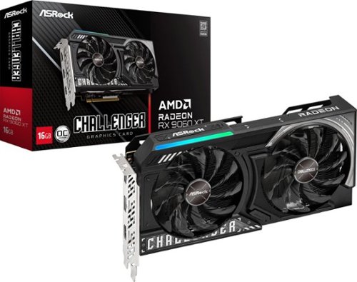 ASRock - Challenger Radeon RX 9060 XT 16GB GDDR6 PCI Express 5.0 x16 Graphics Card