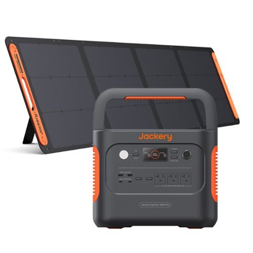 Jackery - Explorer 1000 Plus Portable Power Station + 200W Solar Panel (Ships in multiple packages) (1264 Wh Capacity) - Black