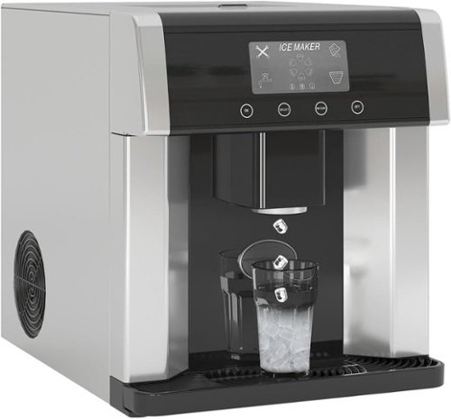 Circus Cirle - 2-in-1 Countertop Ice Maker and Water Dispenser, 33 lbs of ice every 24 hours - Black-Front_Standard 