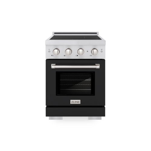 ZLINE - 24 in. 3.2 cu. ft. Paramount Freestanding Induction Range with 3 Burners and Electric Oven with Door - Black Matte