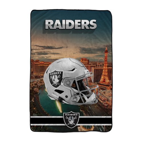 Pegasus - Las Vegas Raiders 66" x 95" Oversized Skyline Series Helmet Ultra Cozy Blanket - Multicolor-Front_Standard 