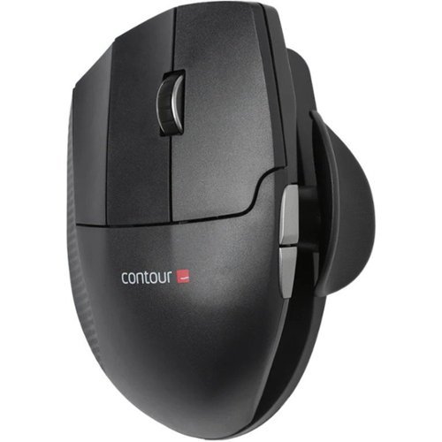Contour Design - Unimouse Ergonomic Wireless Mouse for Left-Handed - Wireless - Black-Front_Standard 