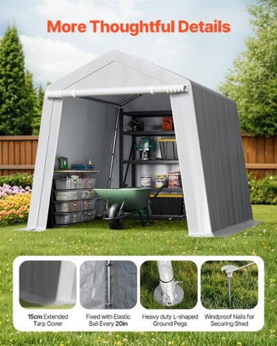 VEVOR Outdoor Storage Shed, 8 x 8 ft Portable Tent with Roll up