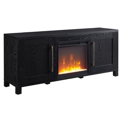 Camden&Wells - Yarmouth Crystal Fireplace TV Stand for Most TVs up to 65" - Obsidian
