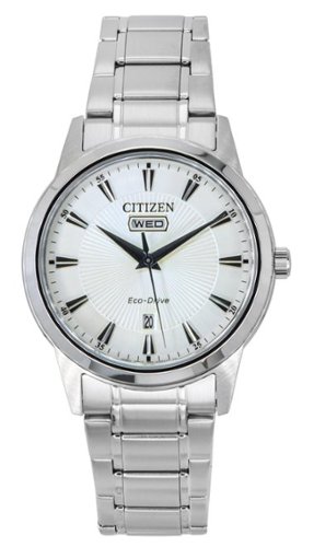 Citizen - Eco-Drive Stainless Steel Dial AW0100-86B Men's Watch - White-Front_Standard 
