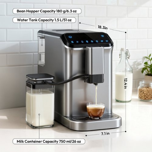 SIMZLIFE 15 Setting Fully Automatic Espresso Machine with Manual