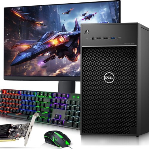 Dell - Refurbished Excellent - Precision 3630 Tower Gaming PC | Intel i5-9th | 16GB RAM | 128GB SSD + 1TB | NVIDIA GTX 1660s | 24" LED | Wi-Fi | Win11 - Black-Front_Standard 