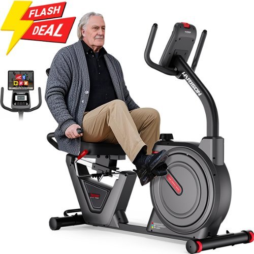 HARISON - Semi Commercial Magnetic Recumbent Exercise Bike 450LB Capacity for Seniors Adults (BBB51) - Black-Front_Standard 