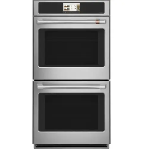 Front. Café - 27" Smart Built-In Double Electric Convection Wall Oven with Air Fry and Precision Cooking Modes - Stainless Steel.