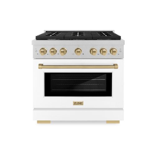 ZLINE - Autograph 36 in. Paramount Dual Fuel Range with White and Bronze Accents (SDRSZ-WM-36-CB) - White