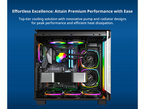 Montech HyperFlow ARGB 240 AIO Cooler Intel/AMD, 3100RPM Pump, 2x