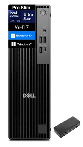 Dell - Pro Slim Mini Desktop (Intel Ultra 5-235, 16GB DDR5, 1TB PCIe SSD, Integrated GPU, Win 11 Pro) - Black-Front_Standard 