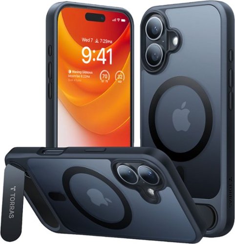 TORRAS - L1 Guardian – Military-Grade Shockproof Case with Independent Kickstand for Apple iPhone 16 Pro - Black